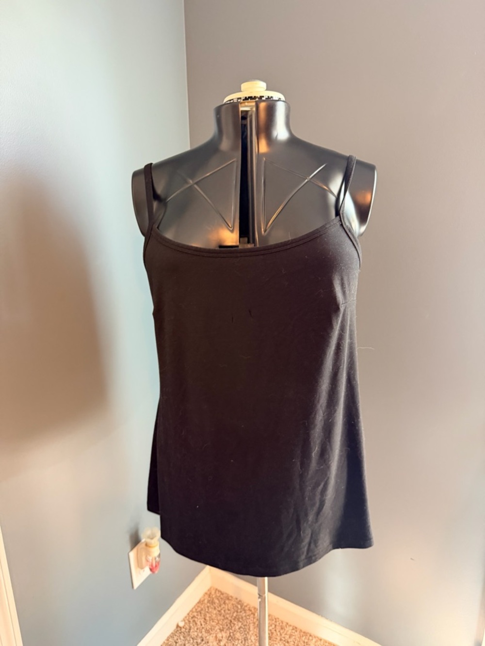Terra & Sky Black Slim-Strap Cami Tank Top